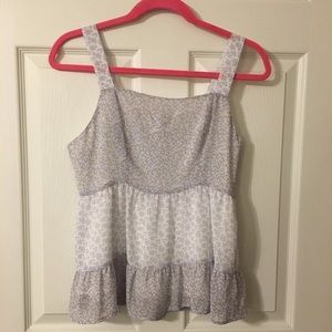 Light blue floral patterned tank